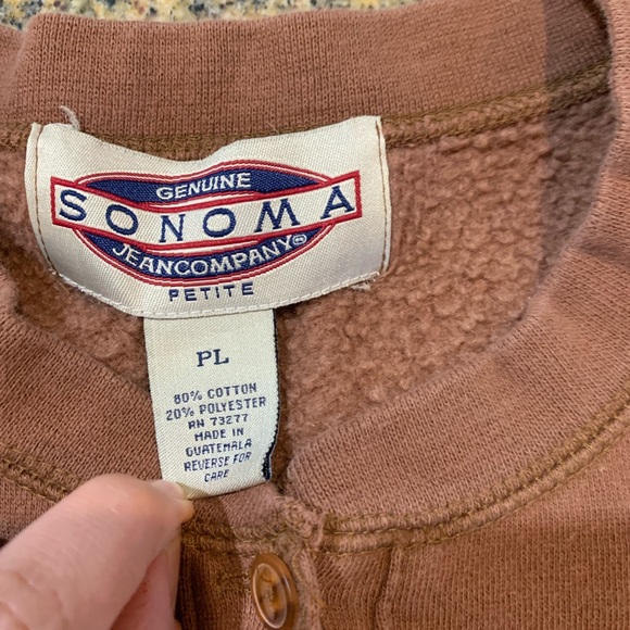 Chocolate brown sweatshirt Size large petite. - Picture 4 of 9